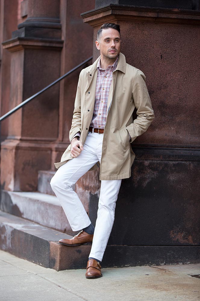 valentines-day-2016-mens-outfit-ideas-casual-with-white-jeans-button-down-shirt-brown-shoes