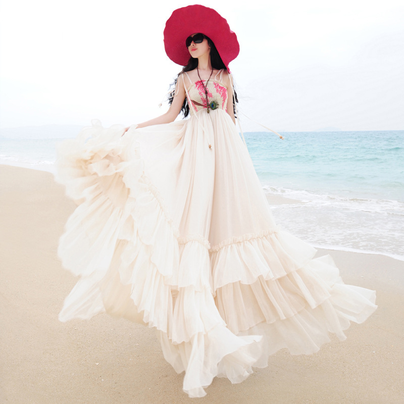 Women-Ruffles-Long-Chiffon-Dress-2015-Summer-New-Bohemian-Spaghetti-Strap-Slim-Maxi-Beach-Dresses-Plus - Copy - Copy
